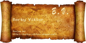 Berky Viktor névjegykártya